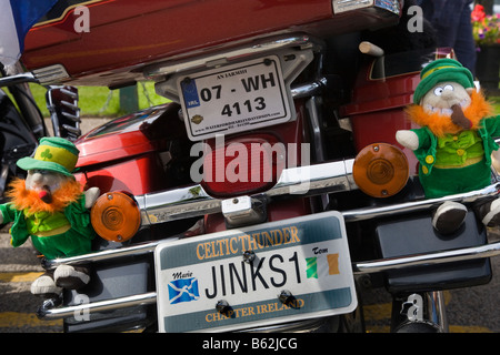 JINKS 1, Harley Davidson with private number plate, personalised, cherished, dateless, DVLA registration marks, registrations, on decorated motor bike Stock Photo