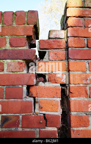 Broken brick wall Stock Photo