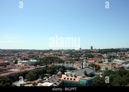 Vilnius Old Town, view from Gediminas' Tower, Lithuania Stock Photo