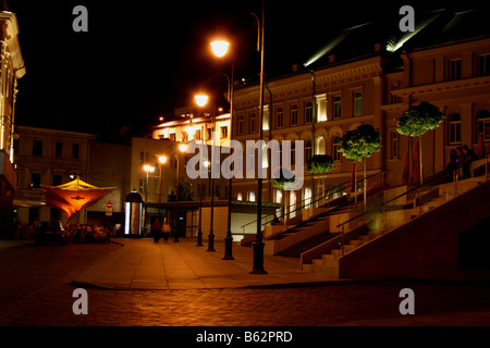 Side street near Gedimino avenue, Vilnius, Lithuania Stock Photo