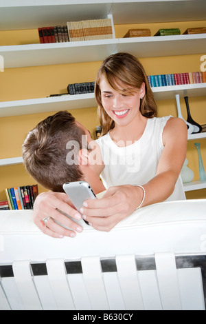 Young couple looking at each other and smiling Stock Photo