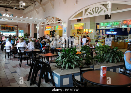 Food Court catering business shoppers eating USA Stock Photo