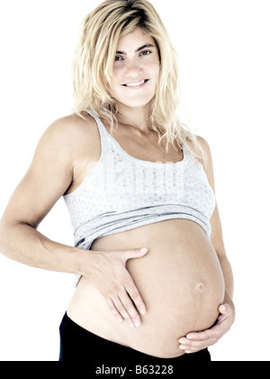33 year old pregnant caucasian woman Stock Photo