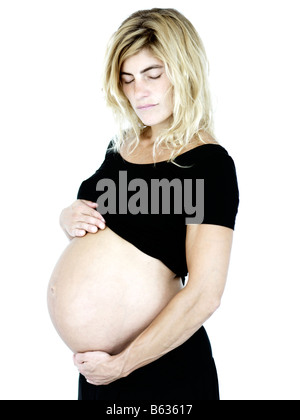 33 year old pregnant caucasian woman Stock Photo
