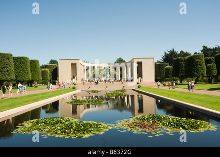 The reflecting pool at the Normandy American Cemetery and Memorial,  Normandy France Stock Photo