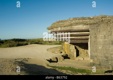 German gun implacements at Pointe du Hoc Normandy France Stock Photo