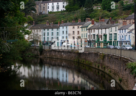 Matlock Bath Town center typical houses Victorian style Derbyshire the Midlands UK United Kingdom Great Britain Stock Photo