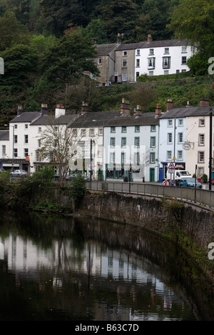 Matlock Bath Town center typical houses Victorian style Derbyshire the Midlands UK United Kingdom Great Britain Stock Photo