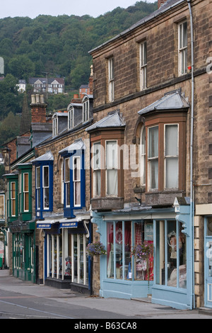 Matlock Bath Town center typical houses Victorian style Derbyshire the Midlands UK United Kingdom Great Britain Stock Photo