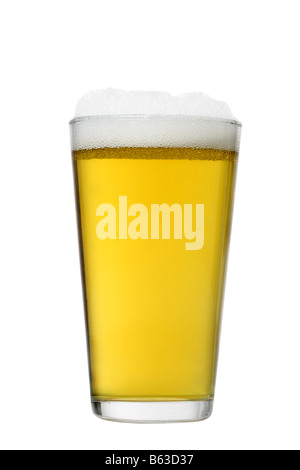 Glass of beer cutout isolated on white background Stock Photo