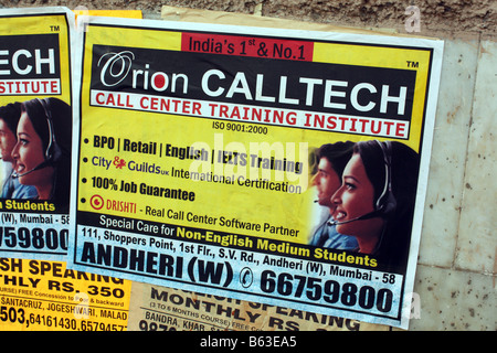Call centre staff training advertisement in Mumbai, India Stock Photo