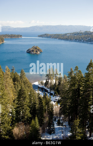 Island located in Lake Tahoe California Stock Photo