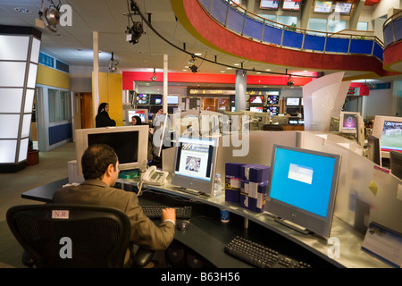 Al Jazeera headquarters Arabic lanuage cable television studio, Doha, Qatar Stock Photo