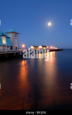 Penarth pier lit up at night Stock Photo