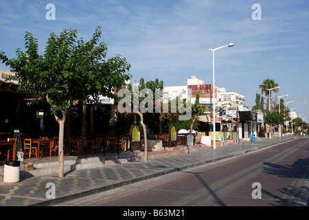 view along the main street in protaras cyprus mediterranean Stock Photo