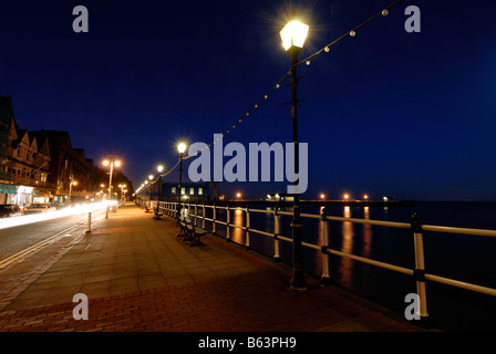 Penarth sea front at night Stock Photo