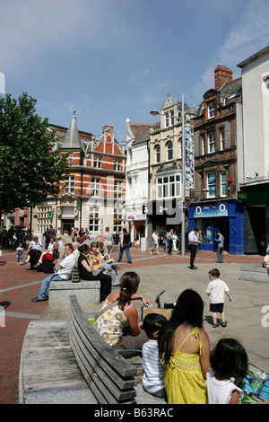 A view of Broad Street in Reading Town centre, Berkshire, England. Stock Photo