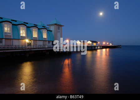 Penarth pier lit up at night Stock Photo