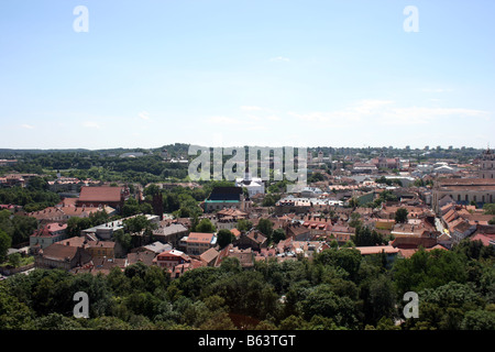 Vilnius Old Town, view from Gediminas' Tower, Lithuania Stock Photo