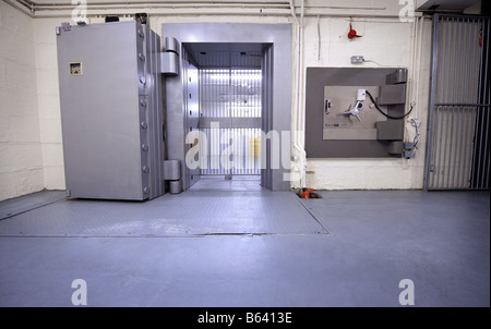 An open bank vault door in London. Stock Photo