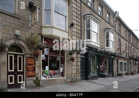 Matlock Bath Town center typical houses Victorian style Derbyshire the Midlands UK United Kingdom Great Britain Stock Photo