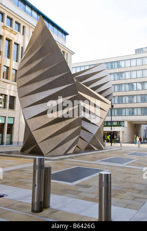 The Angel's Wings by Thomas Heatherwick in Bishop Court off Paternoster Square , cooling ventilation for electrical transformer Stock Photo