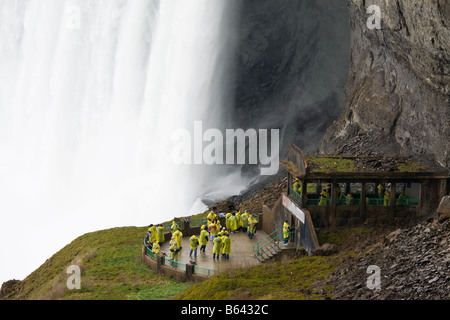 Visitors view the Horseshoe Falls from - Niagara Falls, Ontario, Canada Stock Photo