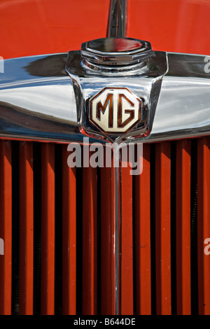 Classic sports car MG badge Stock Photo