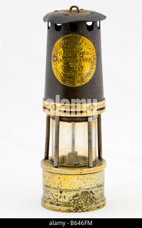 Hailwoods Improved miners safety lamp Type 01 made by Ackroyd and Best of Leeds used underground in South Wales coal mines Stock Photo