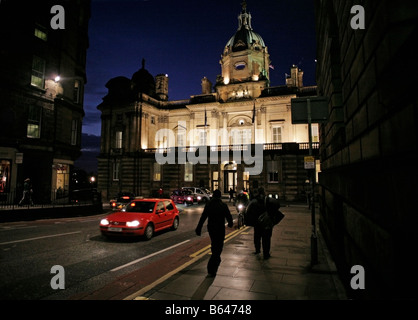 A night view of HBOS headquarters The Mound Edinburgh Scotland Stock Photo