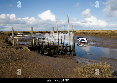 Morston quay at low tide, North Norfolk. Stock Photo