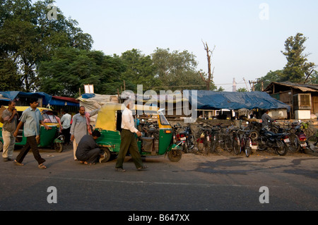 Street of Delhi. India Anuvrat Marg Stock Photo