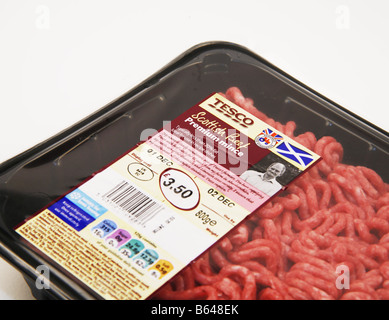 Tesco Minced Beef Stock Photo