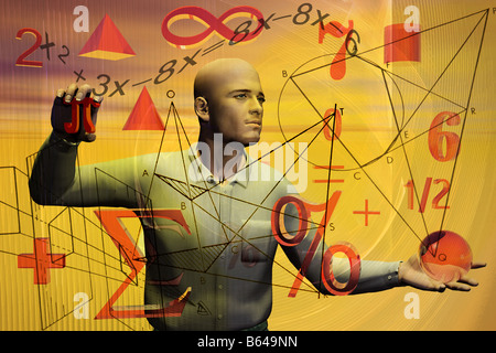 Man and mathematics Stock Photo - Alamy