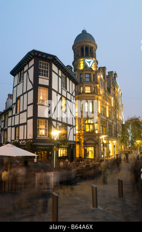 The Shambles Cathedral Gates Hanging Ditch the Triangle shopping centre Manchester early evening December Stock Photo