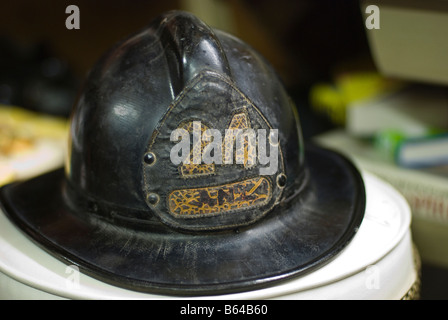 Antique fireman's helmet Stock Photo