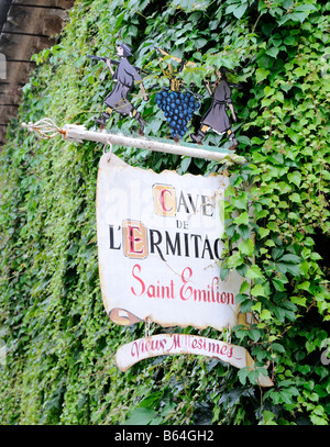 Sign on a street of Saint Emilion, Bordeaux, France Stock Photo
