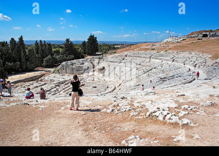 Greek Theatre, Neapolis, Syracuse, Sicily Stock Photo