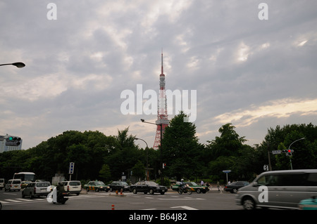 Tokyo Tower. Finished in 1958 (with 332.6 m. / 1091 ft. height). Shiba Park, Minato-ku district. Tokyo. Japan Stock Photo