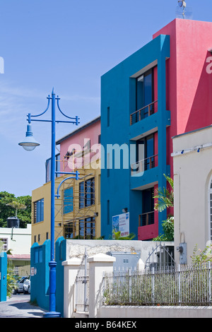colourful houses in Oistins Barbados Caribbean Stock Photo