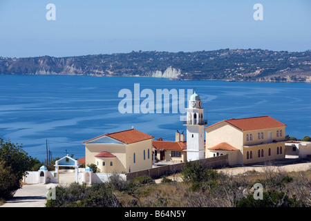 Church replaces nearby Panayia Sision Monastery Kefalonia Greece Stock Photo