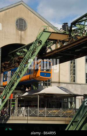 Wuppertal Schwebebahn, a suspended monorail in Wuppertal, Germany Stock Photo