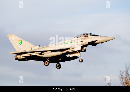 Eurofighter Typhoon F2 on Air Field Approach at RAF Kinloss Moray Scotland UK  SCO 2011 Stock Photo