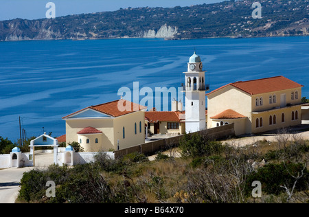 Church replaces nearby Panayia Sision Monastery Kefalonia Greece Stock Photo