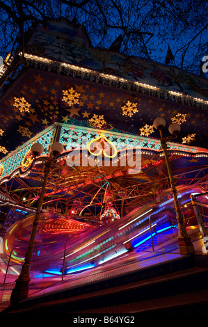 The waltzers at Winter Wonderland in Hyde Park, London Stock Photo