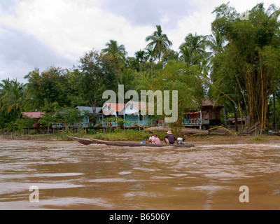 Mekong River life in southen Laos Stock Photo