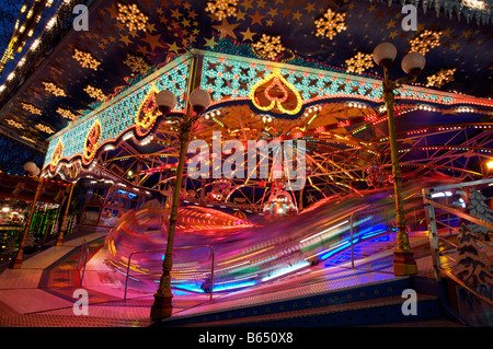 The waltzers at Winter Wonderland in Hyde Park, London Stock Photo