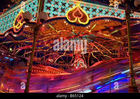 The waltzers at Winter Wonderland in Hyde Park, London Stock Photo