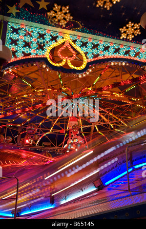 The waltzers at Winter Wonderland in Hyde Park, London Stock Photo