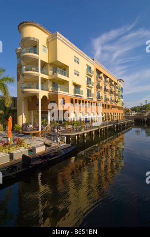 New development by canal Fort Lauderdale Gold Coast Florida United States of America Stock Photo